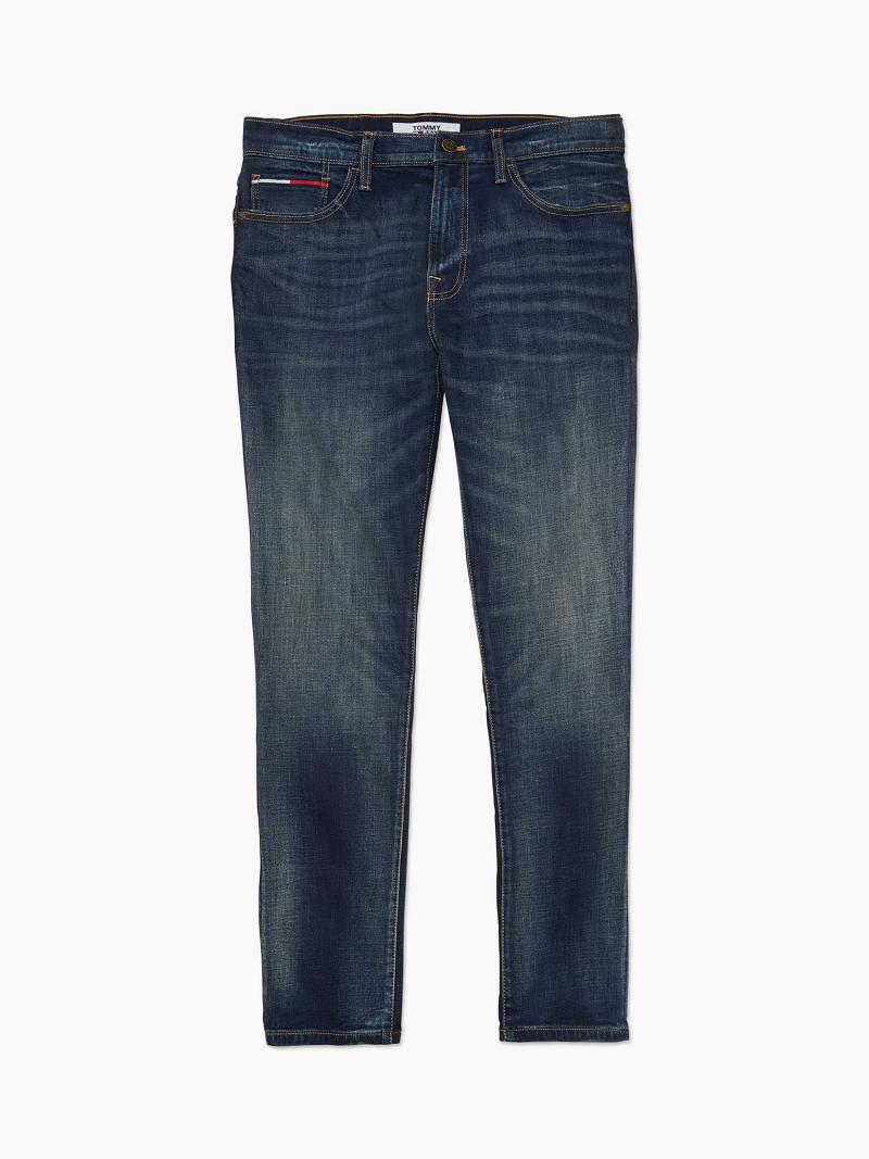 Férfi Tommy Hilfiger Essential slim fit dark wash Farmer Nadrág Kék | HU 1151YXF